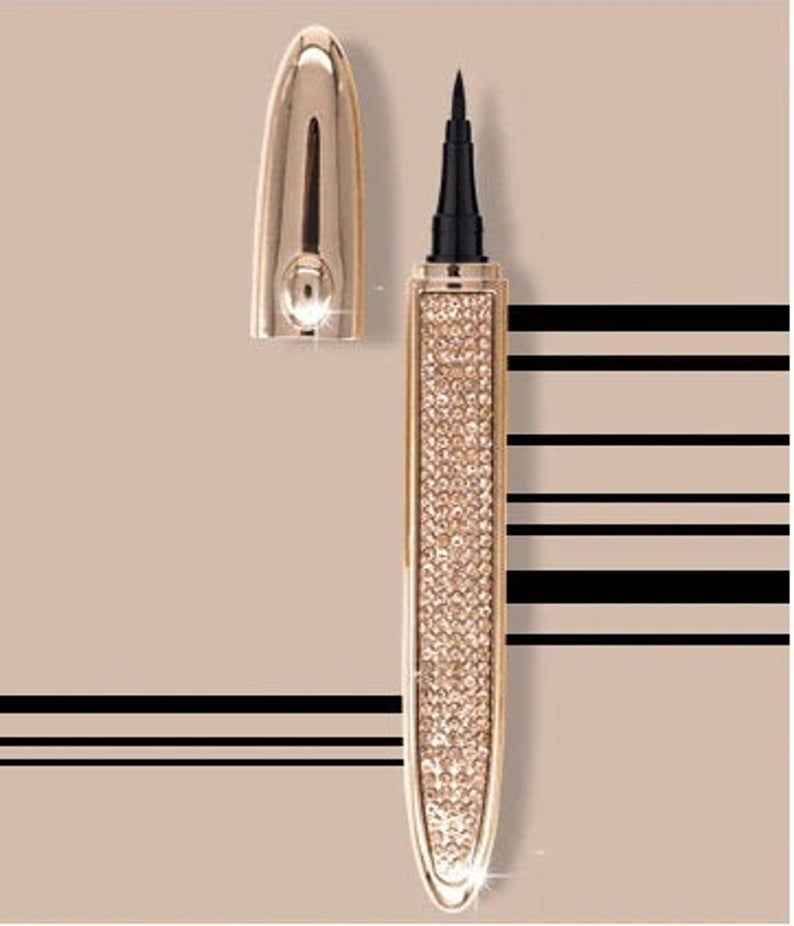 Luxury Black Liquid Diamond Eyeliner 2in1 Pen Glue For Lashes Adhesive